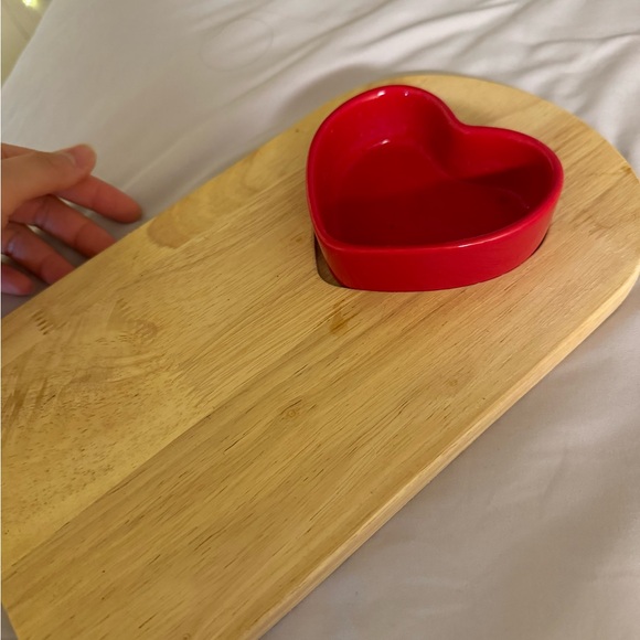 Wooden tray and heart bowl - Picture 2 of 6